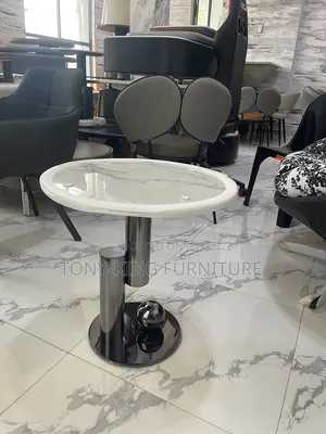 Imported Modern Side Stool With Marble Top.