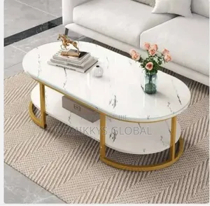 Faux Marble Centre Table- White