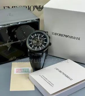 Emporio Armani Quality Men Genuine Leather Wristwatch