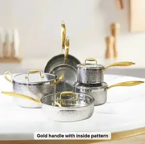 10 Pieces Quality Stainless Steel Pot Set With God Handle