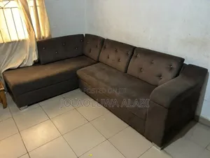 L - Shaped Sofa Chair With Wooden TV Console