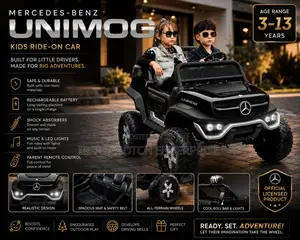 Premium Black Powerful Mercedes-Benz Unimog Kids Ride-on Car for Kids