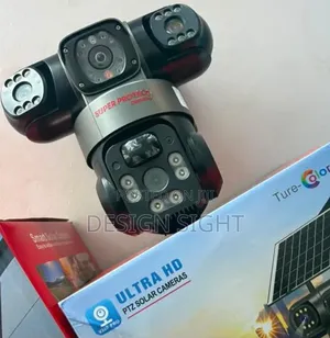 Solar Powered Auto Tracking Complete 3 Lens CCTV Camera Ultra HD