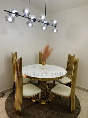 White and Gold Dining Table