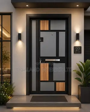Modern Geometric Steel Security Door
