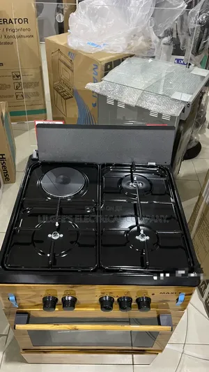 Maxi 60 X 60 Wooden Colour Design 3 Gas and 1 Electric Burner and Oven