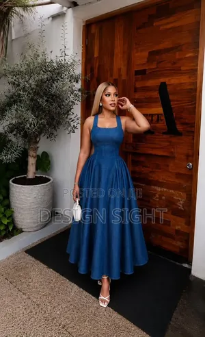 Clinched Denim Dress