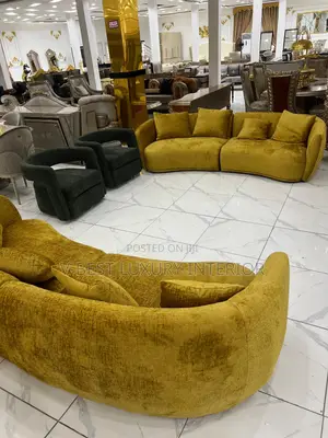 Modern Imported Curved Chenille Sofa Set