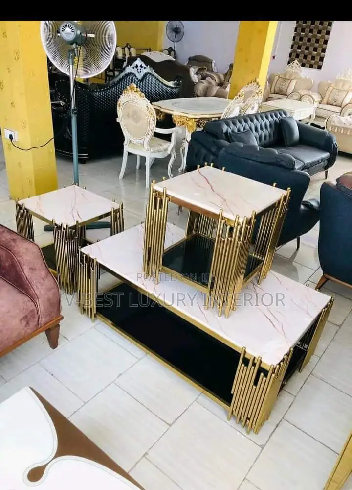 Modern Imported 3-Piece Marble Centre Table Set