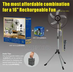 2 in 1 Duravolt “16” Rechargeable Fan