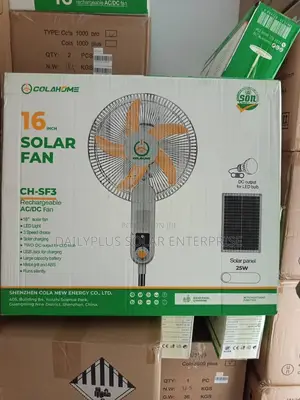 Colahome 16inches Rechargeable Solar Standing Fan
