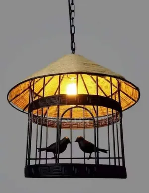 Retro Industrial Bird Light Hemp Rope Chandelier