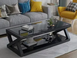 Modern Living Room Furniture Tempered Glass TV Console Center Table