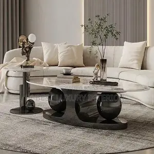 Modern Imported Oval Marble Centre Table Set