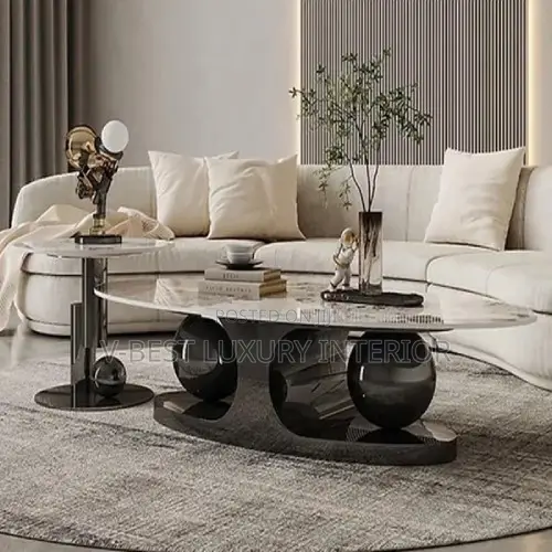 Modern Imported Oval Marble Centre Table Set