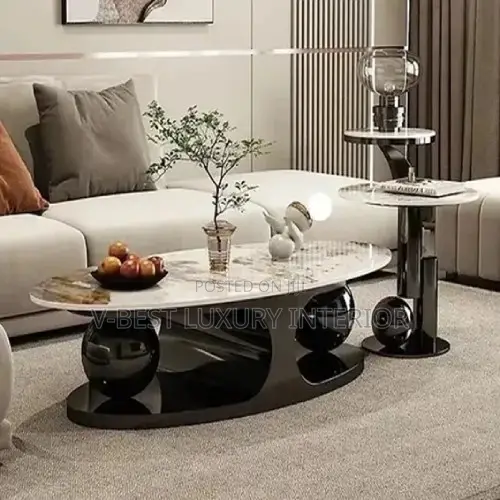 Modern Imported Oval Marble Centre Table Set