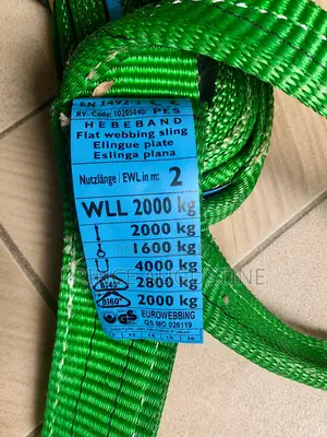 Flat Webbing Sling 2Tons by 2 Meter Product of Eurowebbing Italy