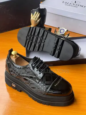 Valentino Black Patent Leather Derby Shoes