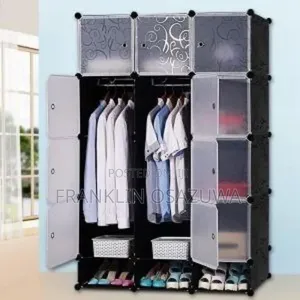 Portable Plastic Wardrobe Closet – 12 Cube Storage Cabinet | Brand New