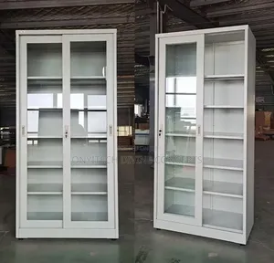 Slide Door Metal Cabinet Bookshelf