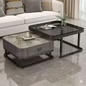 Luxury 2-in-1 Nesting Coffee Table Set With Storage Drawer – Brand New