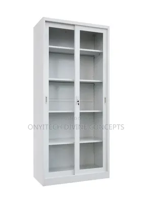 Slide Door Metal Cabinet Bookshelf