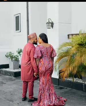Crimson Mermaid Gown and Burgundy Senator Set