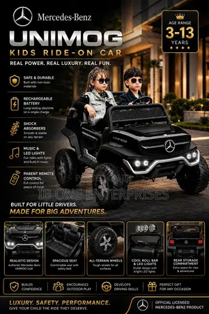Get Black Color Ultimate Mercedes-Benz Unimog Ride-on Car for Children