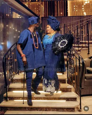 Cobalt Blue Iro/Buba and Navy Outfit