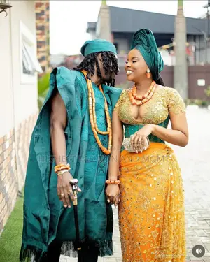 Emerald Bodice/Marigold Gown and Emerald Agbada