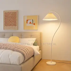 Nordic Pleated Shade Floor Lamp, Creamy Tone Ambient Light
