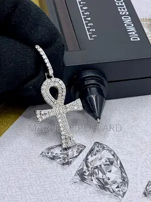 Clover Cross Moissanite Diamond Sterling Silver Neck