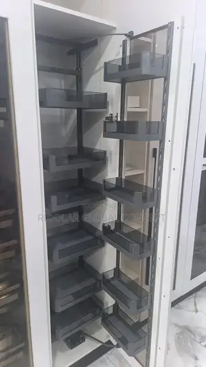 Built-in Glass Pantry Rack Storage