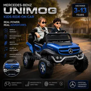 Blue Premium Mercedes-Benz Unimog Ride-on Car for Kids for Children