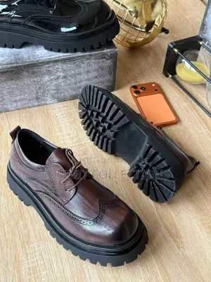 Men's Chunky Derby Shoes With Rugged Platform Soles