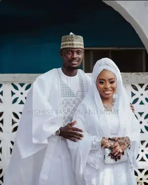 White Arewa Style Couple Outfit