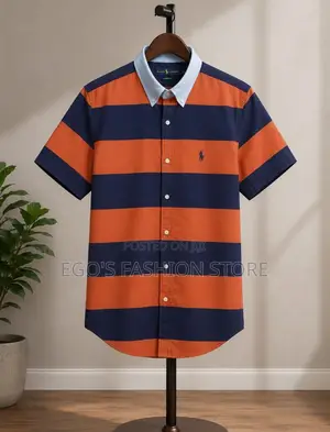 Luxury Men’s Designer Striped Polo Shirt - 5 Colors | Premium Cotton