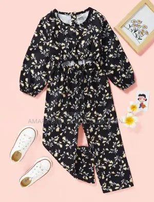 Toddler Girls Floral Long-Sleeve Cutout Jumpsuit
