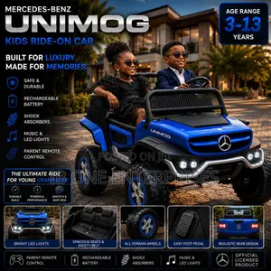 Blue Color Ride on Kid's Mercedes-Benz Unimog Rechargeable Toy Car