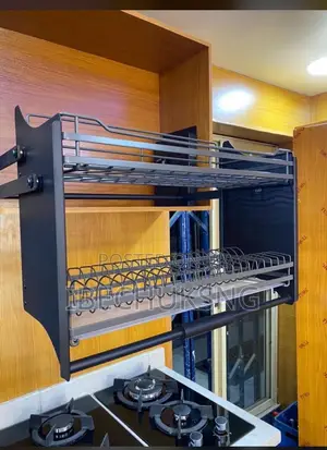 Wall-Mounted Elevator Plate Rack (80cm)