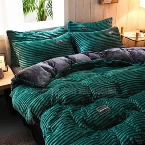  Luxury Green Rabbit Fur Duvet Set -6/6,6/7,7/7