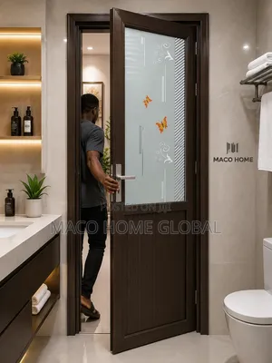 Aluminum Tampard Half Glass Toilet and Bathroom Door 750size