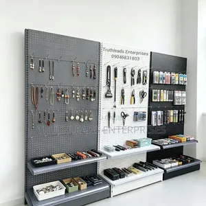 Gondola Display Shelf With Hanging Hooks and Trays