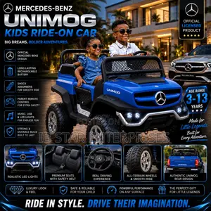Blue Luxury Mercedes-Benz Unimog Ride on Rechargeable Car for Kids
