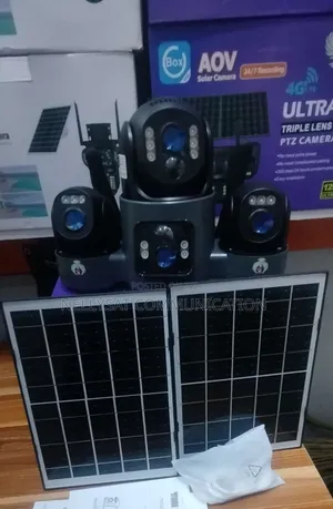 UBOX Three Lens Solar Camera With Two Panels and Sim Card