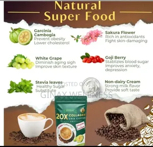 20x Collagen and Chia Coffee Powder for Beauty and Weight Loss