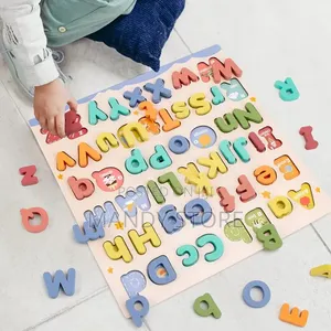 Wooden Alphabet Puzzles Board Initiation Kids Learning