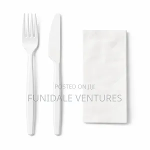 50pcs Individually Wrapped Cutlery - Fork, Knife and Serviette