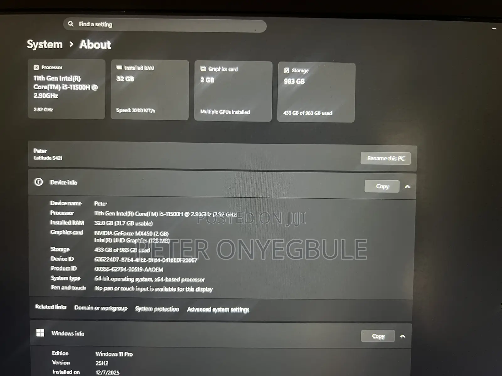 Laptop Dell Latitude 5420 32GB Intel Core i5 SSD 1T