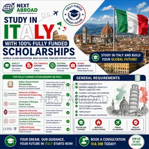 Study in Italy With 100% Scholarships Opportunities